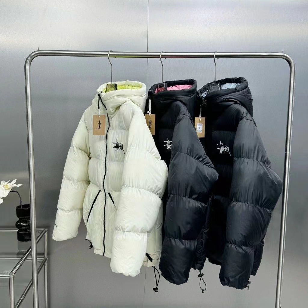 classic short keep warm solid color down jacket with hood for men…
