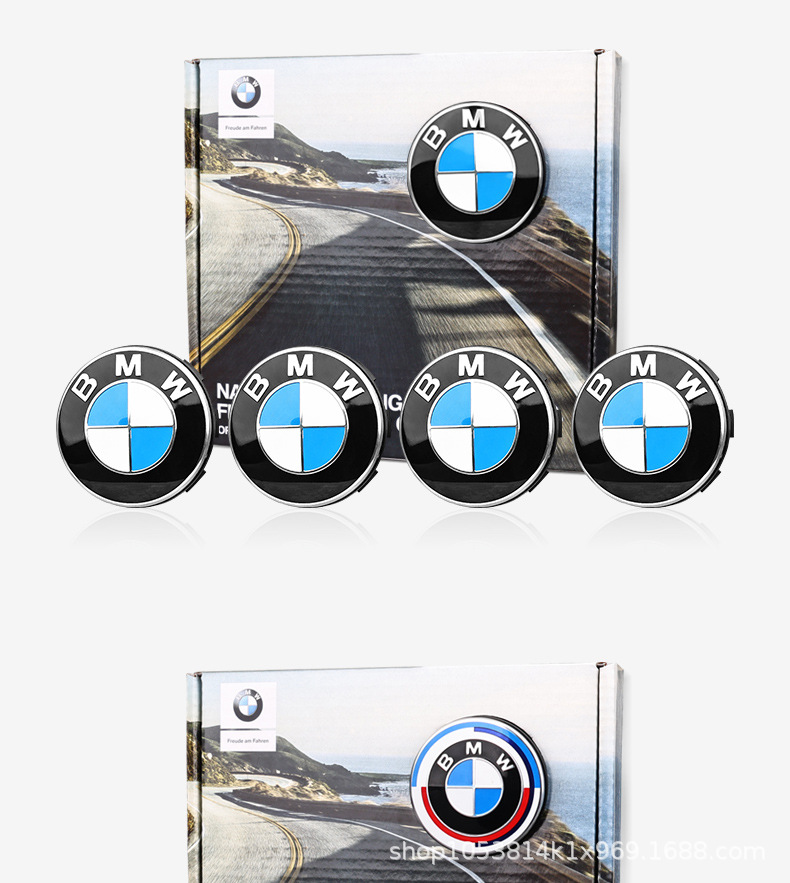 Bmw 50Th Anniversary Commemorative Floating Wheel Center Caps Compatible with 1 Series, 3 Series, 5 Series, 7 Series