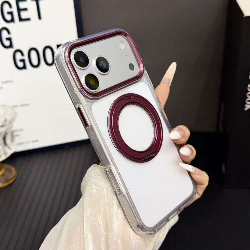 Simple and High-End Dual-Color Ice Crystal 360-Degree Stand Suitable for iPhone 18 Pro Max Phone Case, Apple 17/16 Protection Simple and High-End Dual-Color Ice Crystal 360-Degree Stand Suitable for iPhone 18 Pro Max Phone Case, Apple 17/16 Protection