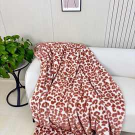 亚马逊阳离子舒棉柔冬季加厚豹纹元素个性绒毯盖毯四季懒人毯午睡