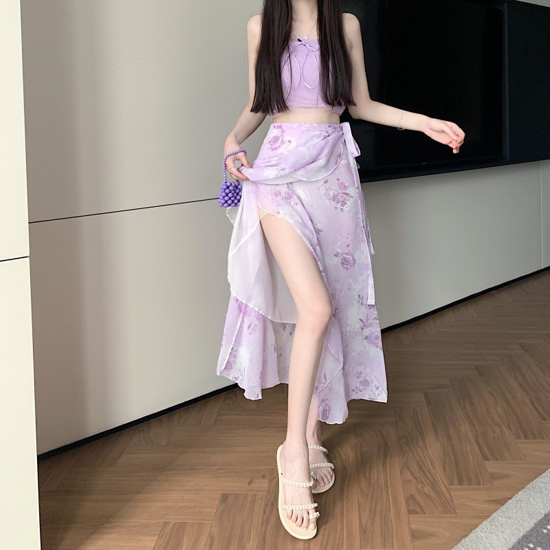 Floral Chiffon Skirt for Women