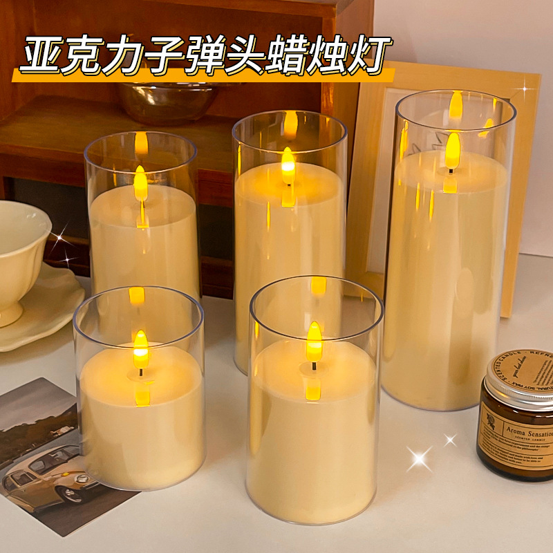 Simulated acrylic glass LED swinging electronic candle wedding concert party decoration ambient night light