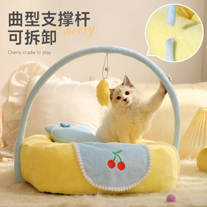 Nido de gato invierno cálido gato dormir nido joven Four Seasons universal semicerrado invierno Internet celebridad cama del gato cama del animal doméstico