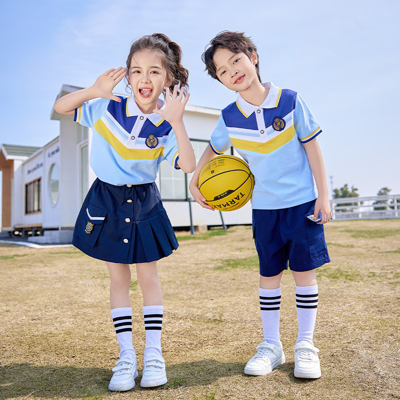 校服夏季校服小學生學院風幼兒園畢業班服T恤六一兒童節套裝新款