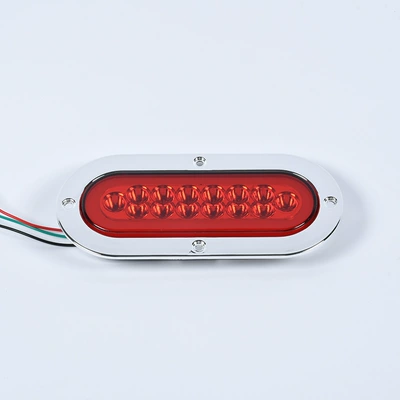 Tail light 12V24V14Led Oval Light Guide Flowing - electroplated-light-guide-red