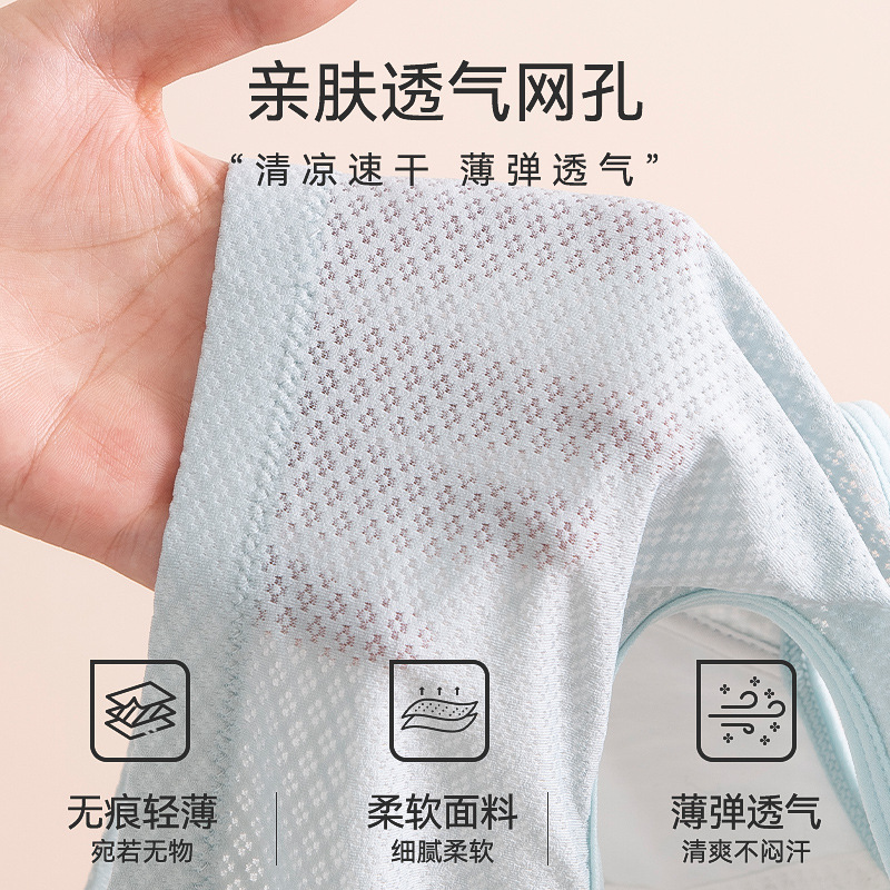 Ropa interior de mamá verano estilo delgado hebilla delantera sujetador sin anillo de acero forro de algodón puro estilo chaleco sin costuras sujetador de mediana edad y anciano de gran tamaño