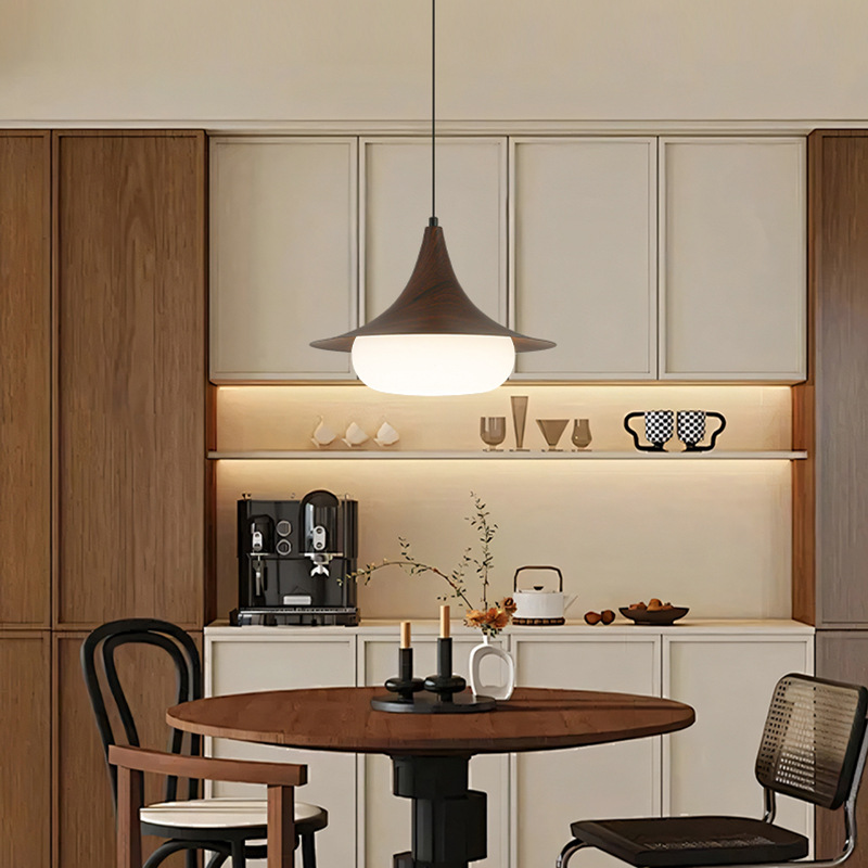 2026 nuevo estilo japonés silencioso platillo volador bar de madera mesa de comedor lámpara de protección de ojos 461L