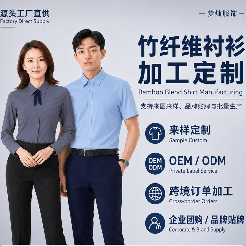 Bamboo Fiber Cross-Border Foreign Trade Men's Short-Sleeved Business Shirts, Formal Shirts, Workwear, Custom-Made from Supplied Materials Bamboo Fiber Cross-Border Foreign Trade Men's Short-Sleeved Business Shirts, Formal Shirts, Workwear, Custom-Made from Supplied Materials