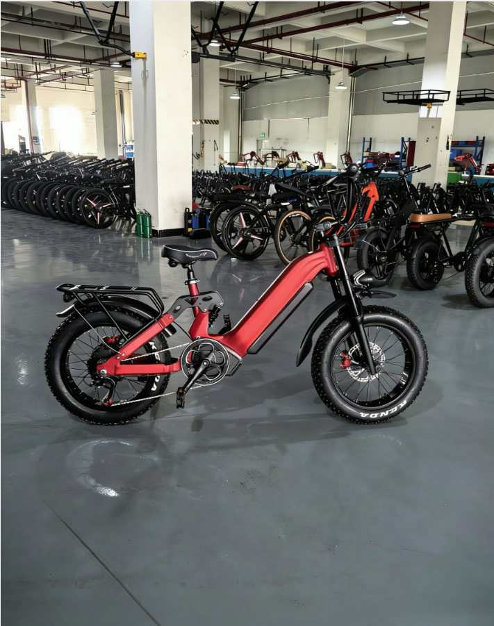 Exclusive cross-border supply of new models 20inch Fat tire 2-wheel electric motorcycle soft-tail mountain electric bicycle