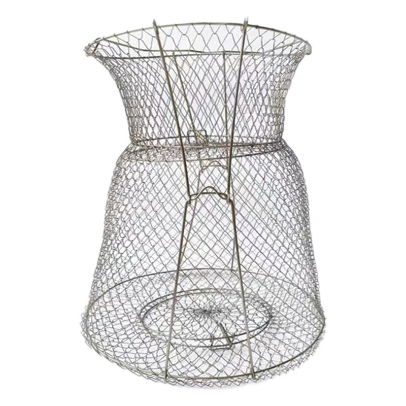 Venta al por mayor plegable de hierro cesta de pescado suministros de pesca