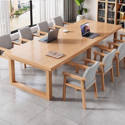 木质会议桌办公桌新款大型培训洽谈桌职员高档大板桌长条桌椅