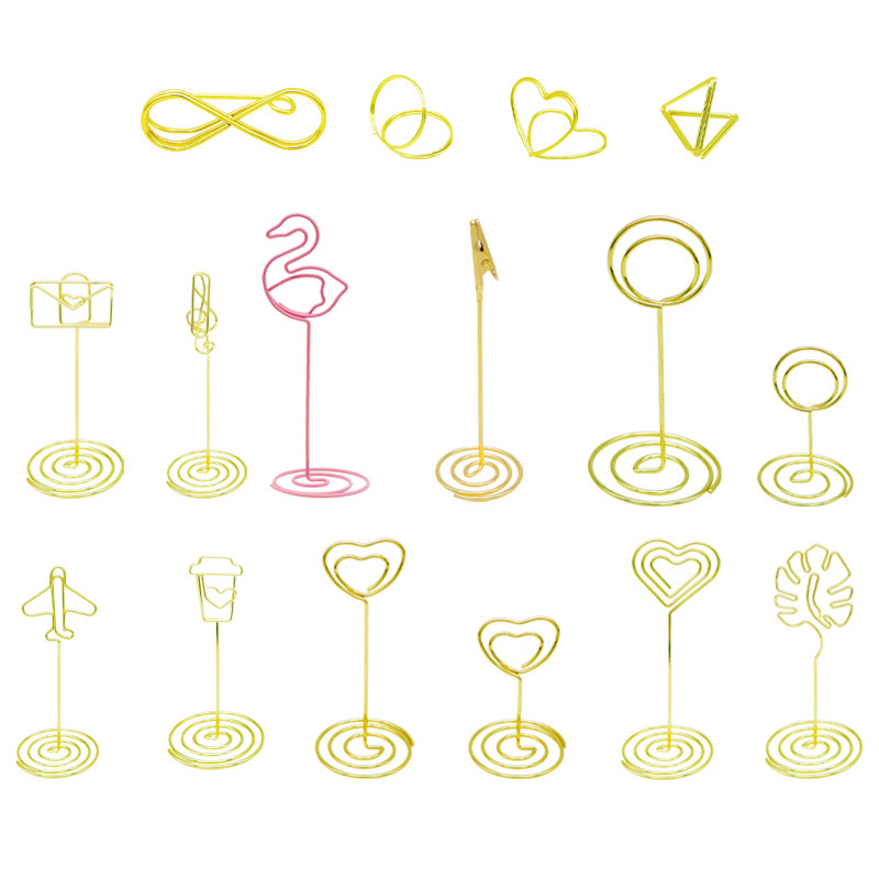 Titular de nota redonda tridimensional titular de la tarjeta de visita creativa titular de la tarjeta de mensaje titular de la tarjeta de metal en forma de corazón titular de asiento decoración al por mayor