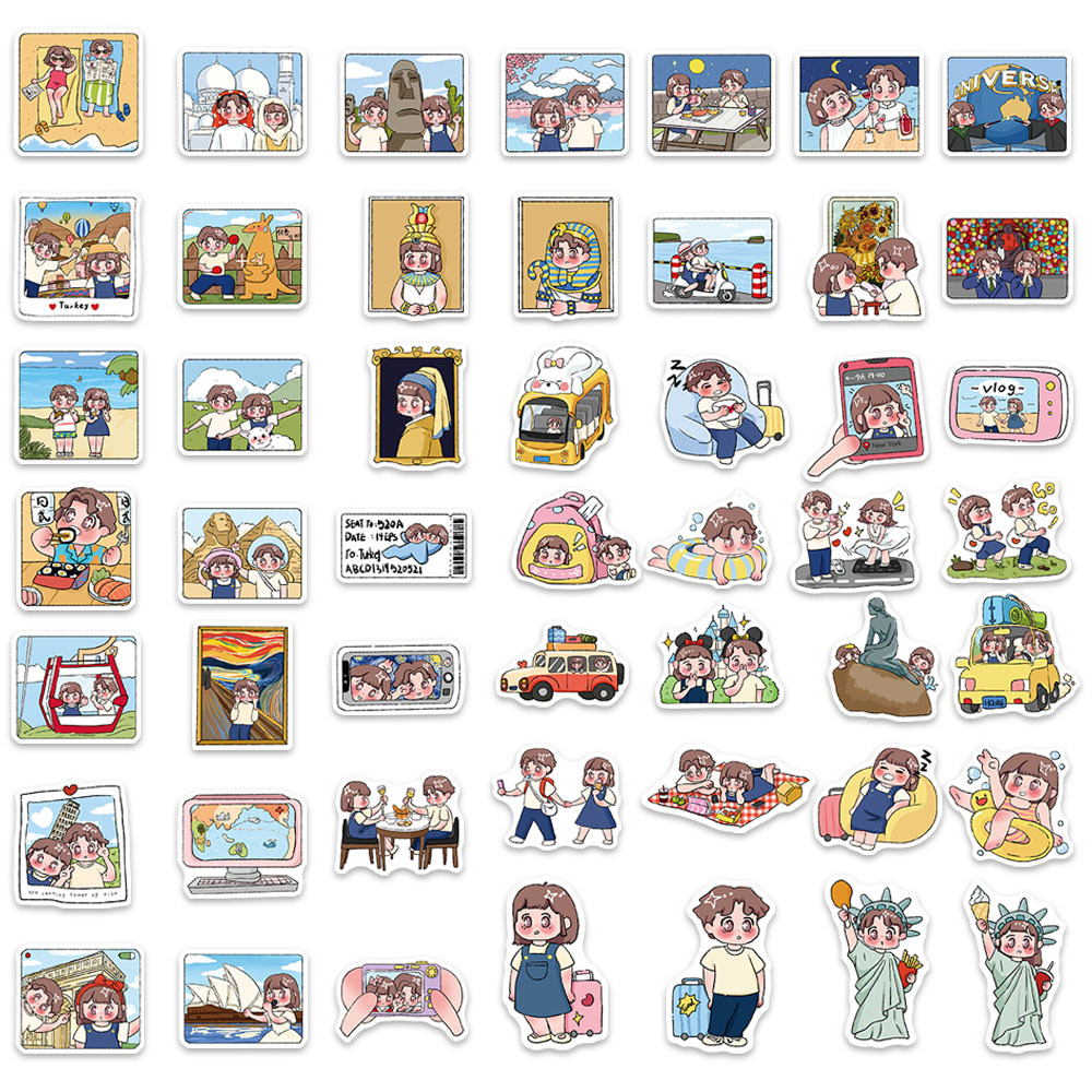 50 free emoticons of two people series original stickers can DIY…