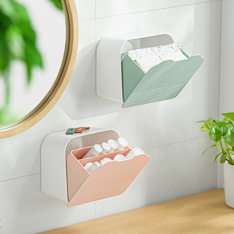 Caja de almacenamiento de servilletas sanitarias de pared cosméticos de algodón multiusos Flip caja de organización compartimiento caja de almacenamiento sellada image 5