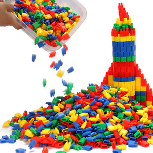 Rocket Bullet Table Area Building Block Toys Educational Children's Plastic Kindergarten Desktop Assembly Toys Manufacturer