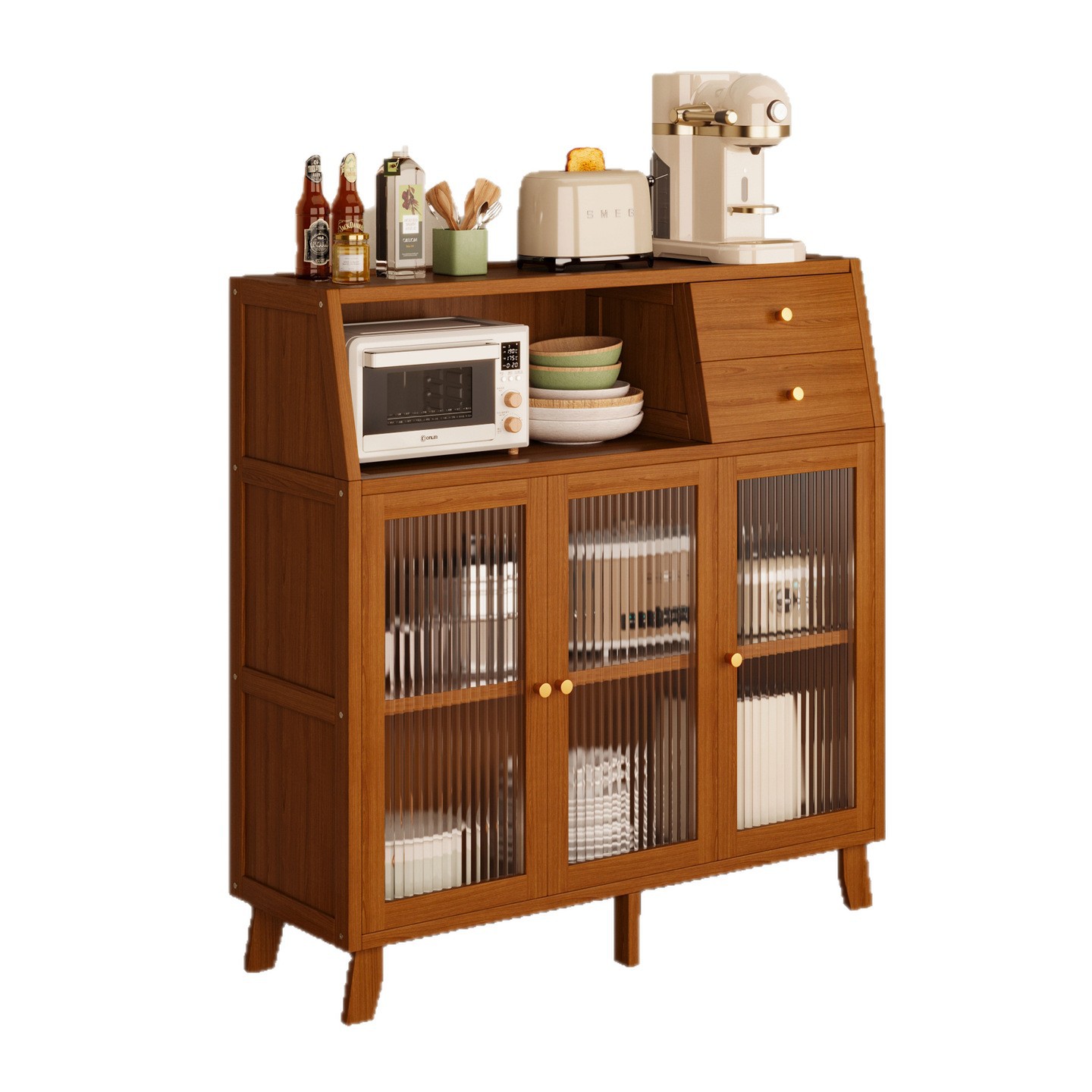 Gabinete de comedor de cocina sala de estar contra la pared armario todo en uno armario armario de piso armario de almacenamiento de café armario de té armario de almacenamiento