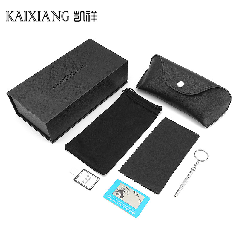 2022 New Personalized Fashion Hidden Buckle Glasses Case Sunglasses Boutique Packaging Box Sunglasses High-End Full Set of Glasses Case