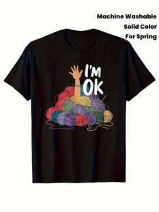 "I'm Fine" is an interesting retro yarn crochet pattern T-sh