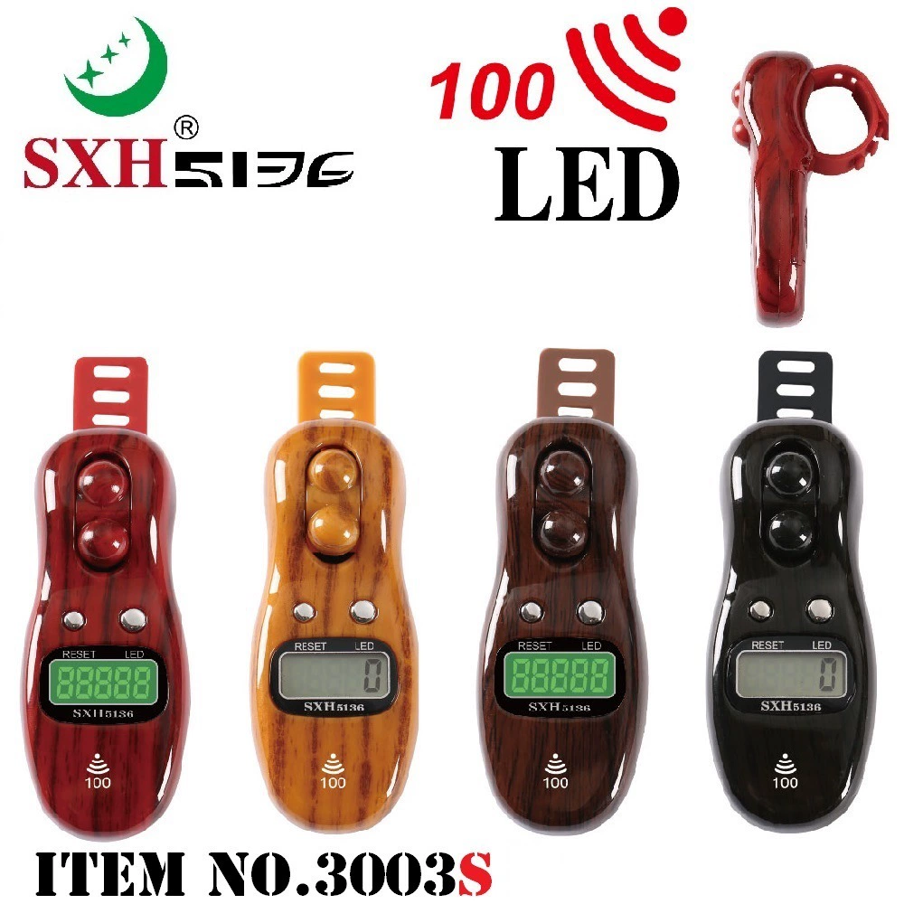 3003S миниатюрное кольцо с LED-подсветкой, цифровой счетчик, сменная батарейка, кольцо с текстурой дерева, напоминание о сотне