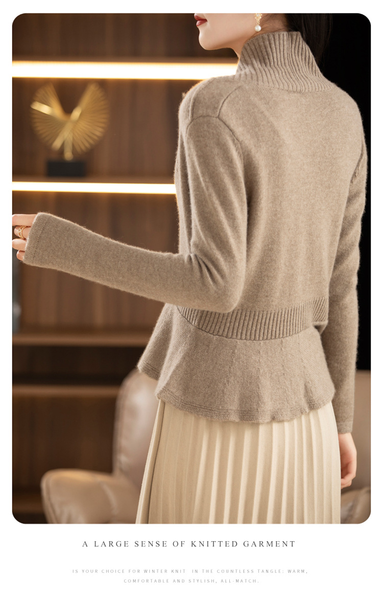 Women's Clothing waxy cardigan for women short waist slimming outer wear knitted sweater autumn and winter horn button coat sweater wholesale_voghion.com