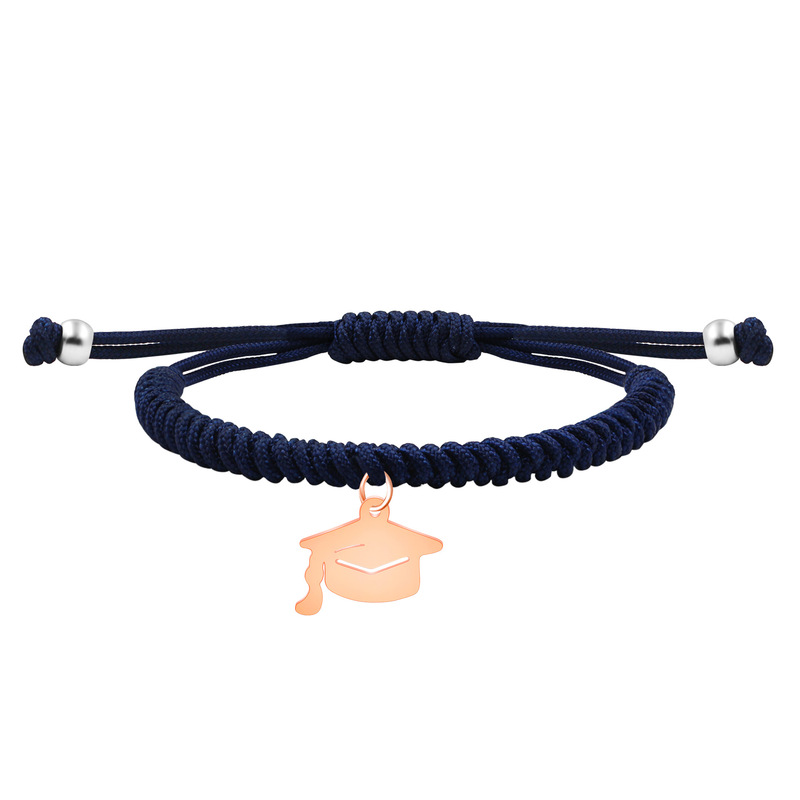 Cross-border New 2025 Doctor Hat Graduation Bracelet DIY Laser Engraving dark blue King Kong Buckle Drawstring Handmade Cross-border New 2025 Doctor Hat Graduation Bracelet DIY Laser Engraving dark blue King Kong Buckle Drawstring Handmade