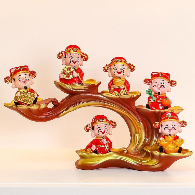 새로운 가구 FIVE BLESSINGS LITTLE FAIRIES 입구 장식 이사 선물 부의 신을 환영하는 작은 장식품 새것