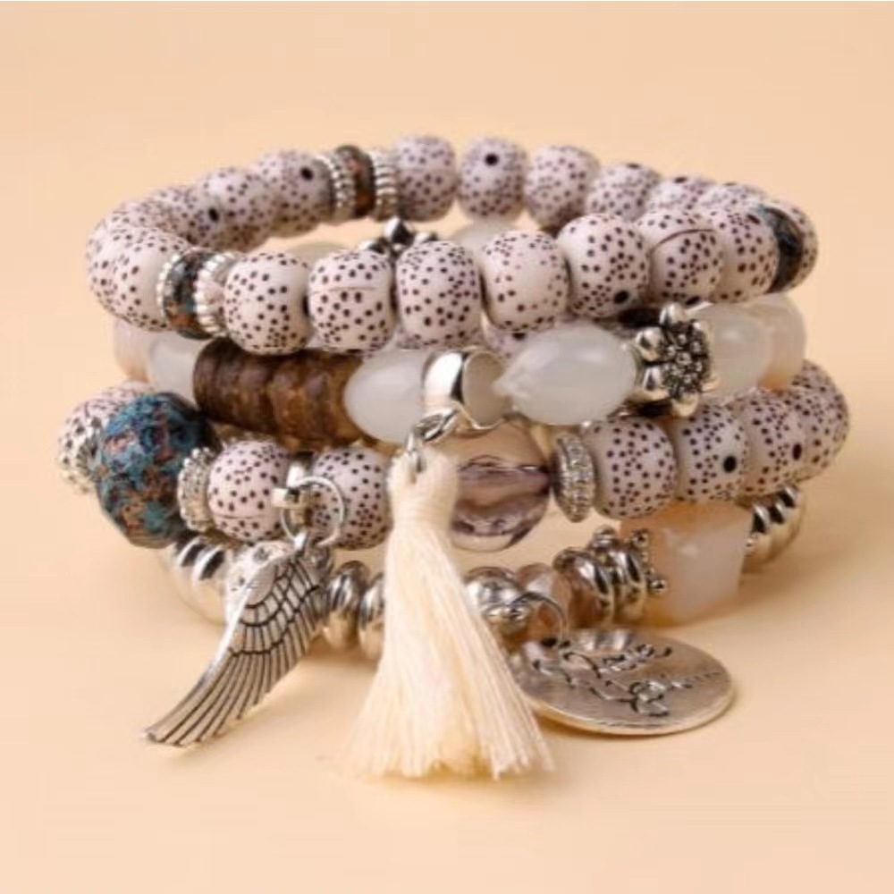 Casual Retro Letter Alloy Wood Unisex Bracelets display picture 12