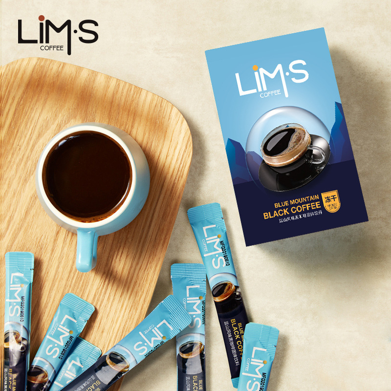LIM'S zero astringent blue mountain flavor instant coffee freeze-dried black coffee powder 2g * 20 cold extract latte American flavor