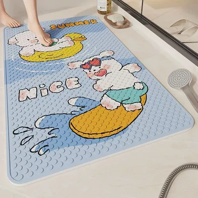 Avtomobil döşəmə paspasları – Environmentally Friendly Material Bathroom Shower - 22-pink-pig-surfing-3565cm-environmentally-friendly-material