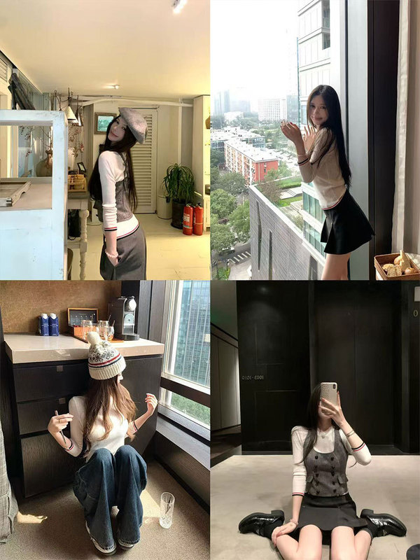 titi小姐姐【7分袖 叠穿能手】针织衫女秋季气质白色套头打底上衣|undefined
