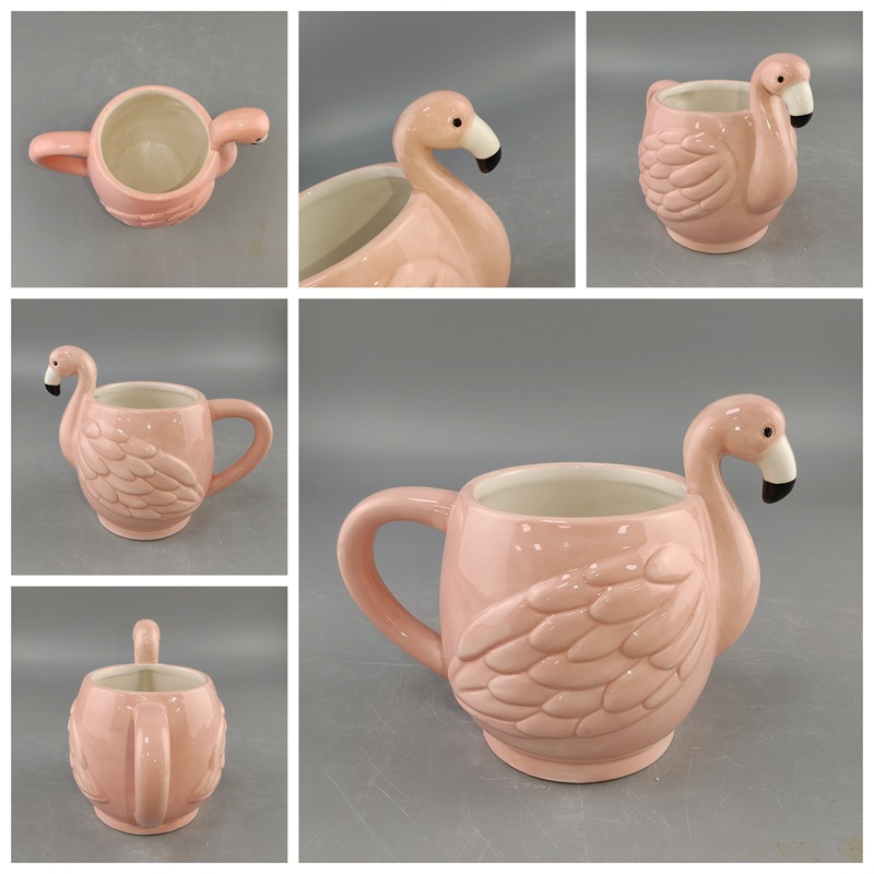 Personalisierte Handbemalte Schwan Keramik Kaffeetasse Becher_voghion.com