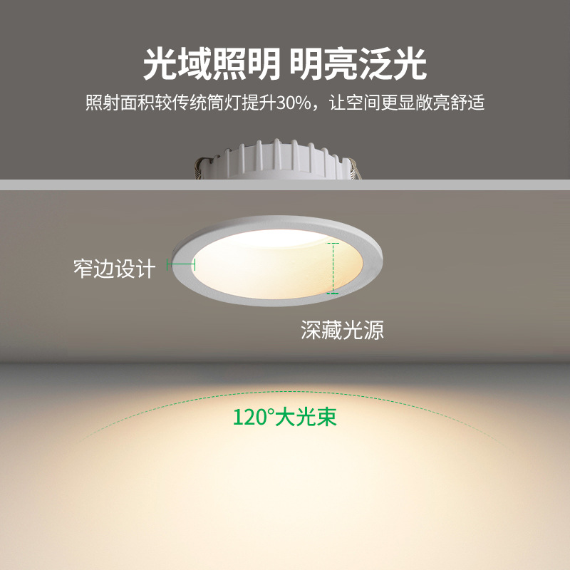 Downlight incrustado anti-deslumbramiento sin lámpara principal iluminación de pasillo de la sala de estar lámpara de techo de luz de luz de luz de techo 585L