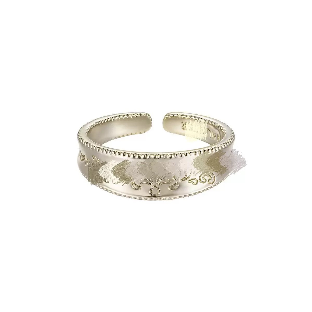J0036 rune wide band titanium gold