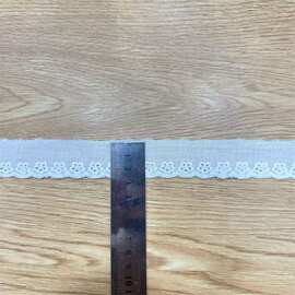 小五孔小树叶打孔棉布花边精索棉线雕孔大机绣蕾丝条码服装辅料