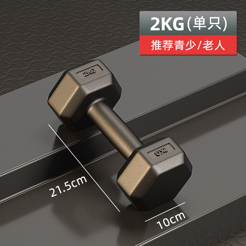 ダンベル男性フィットネス家庭用器材女性練習腕筋一対六角包ゴム亜玲10kgセット学生|undefined