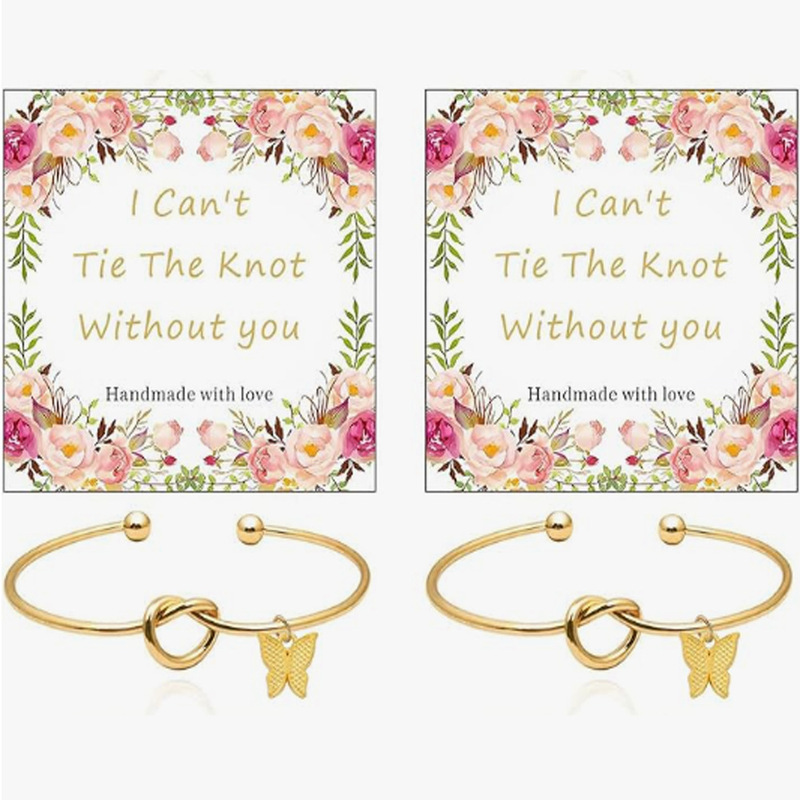 Amazon European and American Temperament Love Knot Bracelet Fashion Butterfly Pendant Jewelry Bracelet Bridesmaid Wedding Party Gift