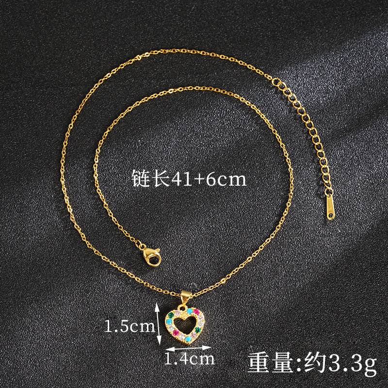 Antiguo estilo europeo y americano, color con incrustaciones de amor, collar hueco, pendientes, moda, lujo ligero, joyería de larga duración para mujeres