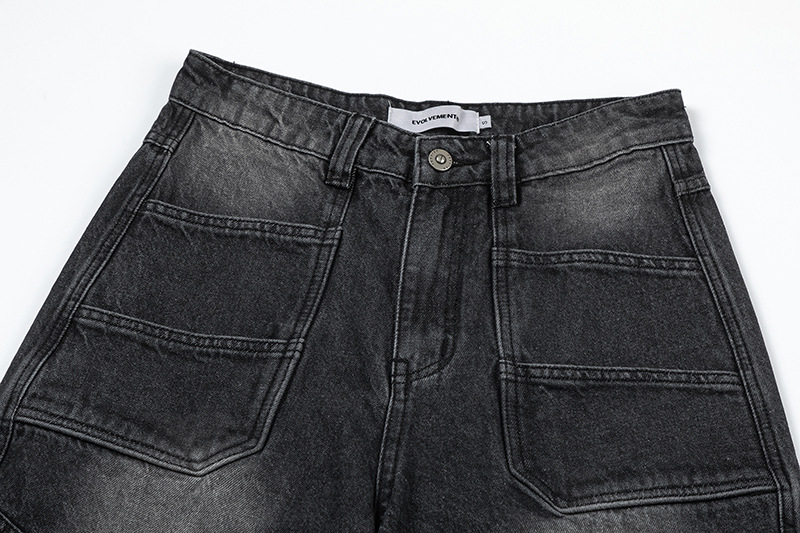 Moderne Ian 24 Herbst Herrenbekleidung Neues Design Sinn Hochwertige gestapelte Taschen Reißverschluss Jeans_voghion.com