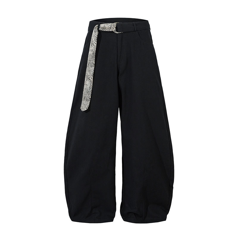 TKPA美式復古廓形休閒褲街頭潮牌蛇紋腰帶cleanfit寬鬆闊腿長褲男