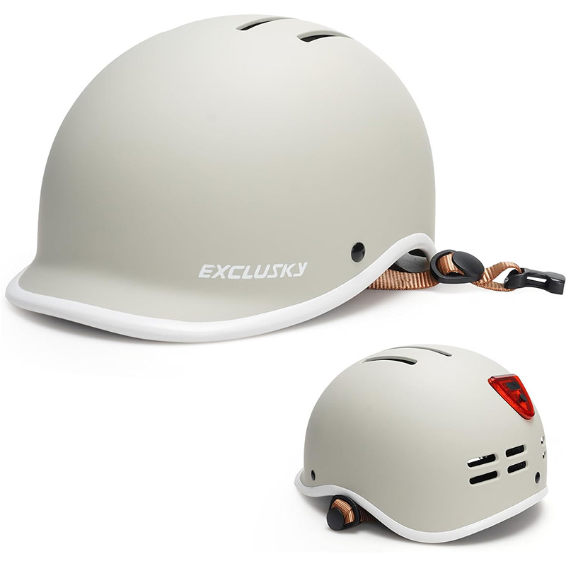 Factory custom bicycle riding helmet for men and women urban leisure commuter with USB rechargeable tail light riding helmet