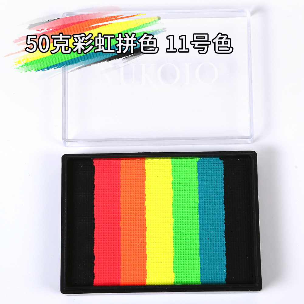 50g 6 colores a juego Arco Iris tira cara pintura a base de agua color a juego pigmento lavable cuerpo Arco Iris Cara color cubierta