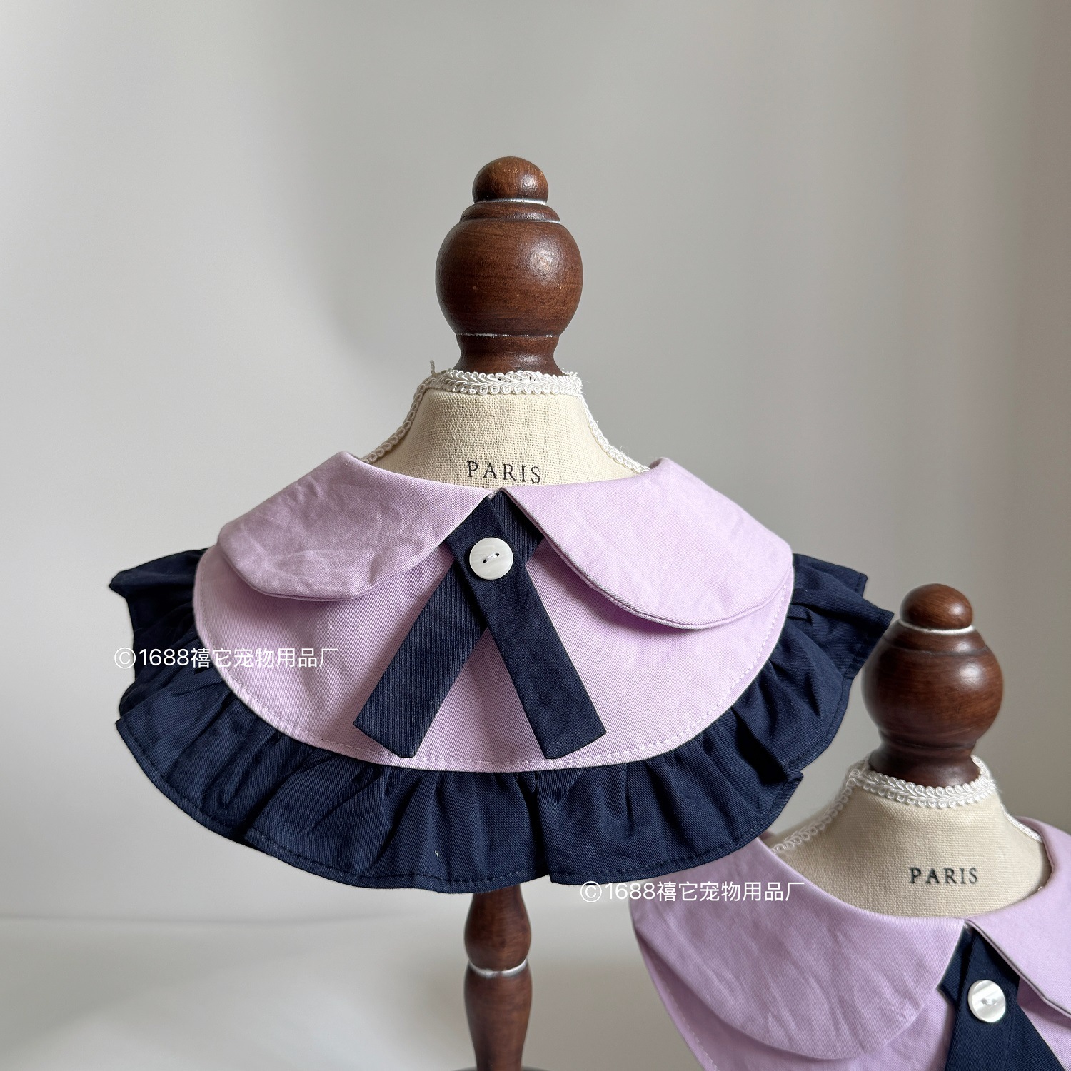 泰国校服（精致花边款） / S码脖围20-25cm（3斤内狗戴 6斤内猫戴)