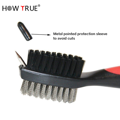 Cross-border wholesale new golf cleaning brush manufacturer double-sided brush multi-functional groove cleaning brush golf accessories