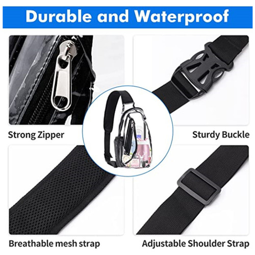 Manufacturer wholesale Amazon transparent chest bag outdoor sports shoulder bag travel and gym bag storage bag can be customized