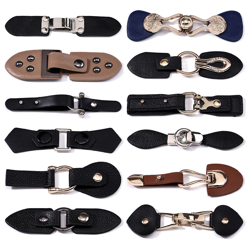 Women's Coat Decorative Buckle Fastener Leather Buckle Sweater Trench Coat Jacket Cuff Fur Metal Clasp