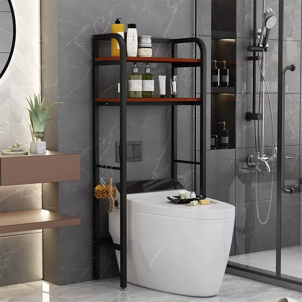 Black frame + teak board - two layers of toilet frame (150 high)