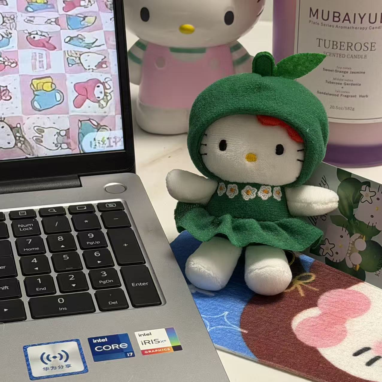 Amor hellokitty muñeca colgante llavero colgante bolsas de regalo bolsas de peluche lindo muñeca colgante lindo