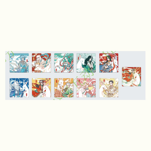 正規品 フェイシャン×敦煌美術館共同ブランド-九色神鹿シリーズ-ブリキバッジブラインドボックスアニメ|undefined