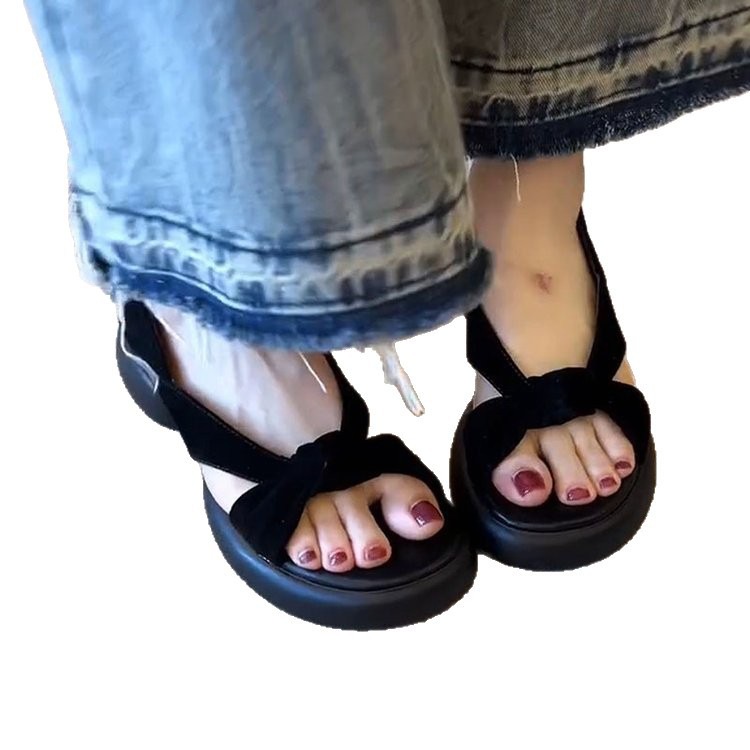 Nuevas sandalias de verano de estilo francés, zapatos de playa simples, zapatos romanos casuales para mujeres.
