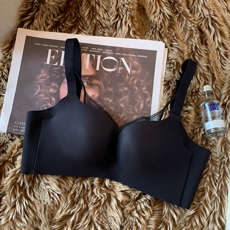 Japonés luz de la ropa interior de algodón pecho pequeño empuje hacia arriba grande sin costuras inalámbrico superior colección pecho anti-sagging sujetador 2380